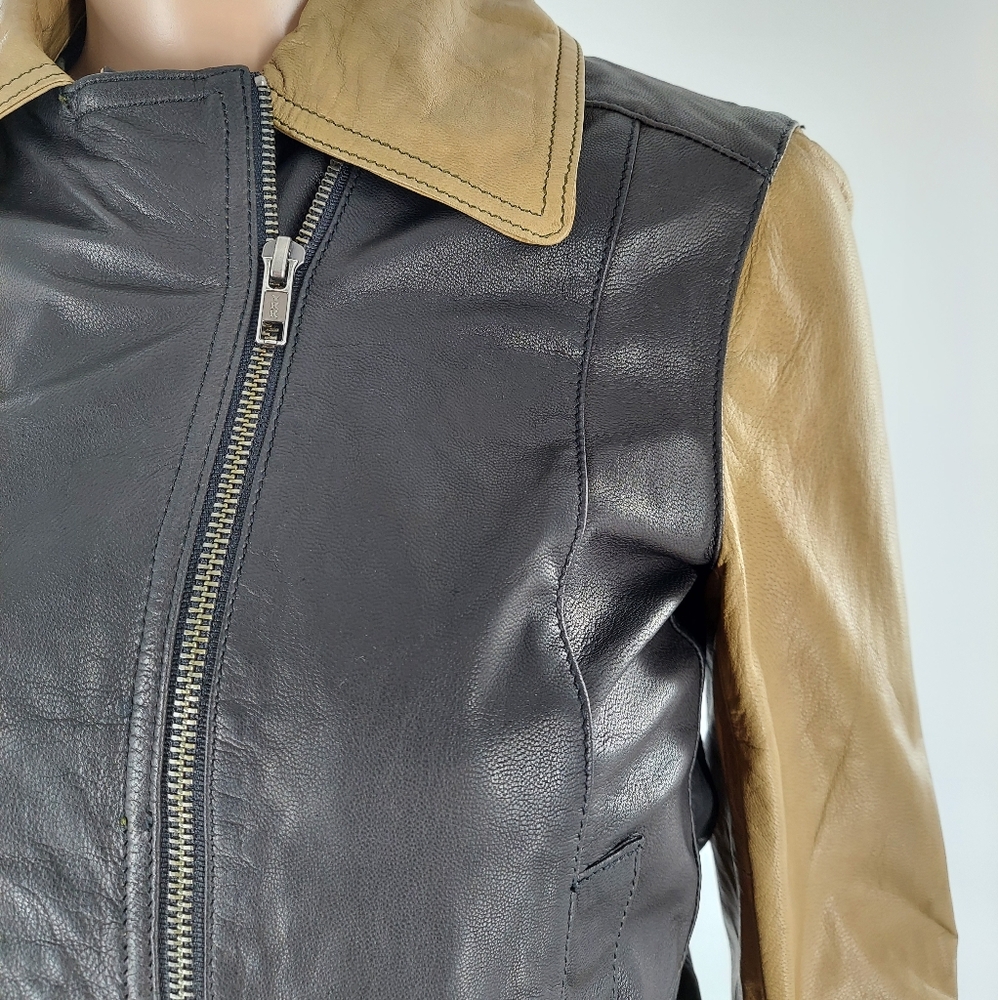 Derek Lam Leather Colorblock Jacket 2